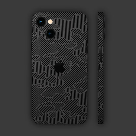 DMaos IPhone 13 Mini Hülle Damen - Krokodil-Leder Optik, Schwarz, Schlank, Unterstützt Kabelloses Laden